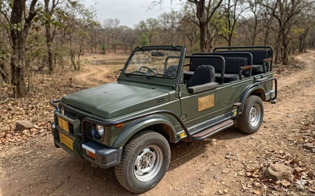6 seater open Gypsy jeep for private tiger safari booking in Ranthambore
